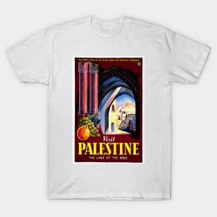 Visit Palestine, Land of the Bible - Vintage Travel Poster Design T-Shirt